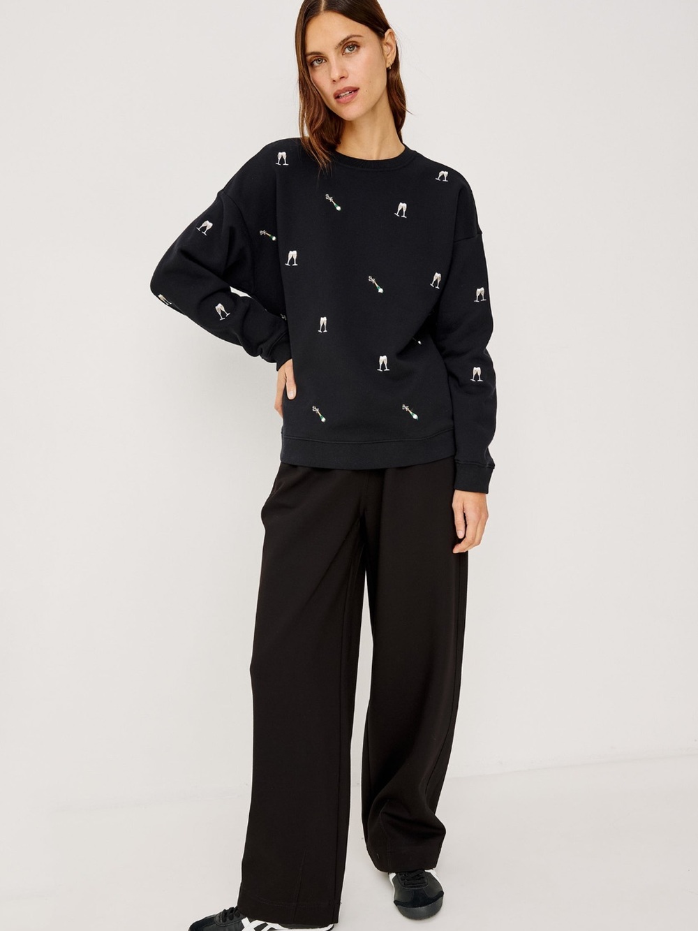 Rails Black Champagne Embroidery Sweatshirt Women’s Small - Picture 3 of 9